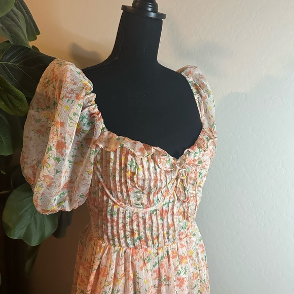 Anthropologie Pink Floral Maxi Dress - Picture 6 of 16